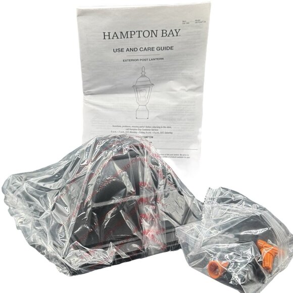 NEW Hampton Bay Lot of (2) 1-Light Medium Exterior Post Lantern Black Finish - Picture 4 of 6